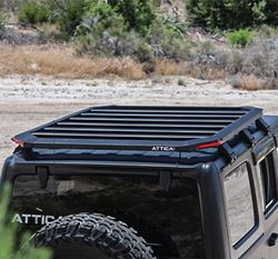 Picture of Attica 4x4 ATTJL02F101-BX Frontier Series Full Size Roof Rack 74" x 54" with 4 Corner Lights - Black - Powder Coated - Aluminum