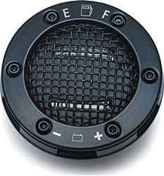 Picture of Kuryakyn 6551 Motorcycle Lighting Accent Accessory: Mesh LED Fuel and Battery Gauge for 1988-2019 Harley-Davidson Motorcycles, Satin Black