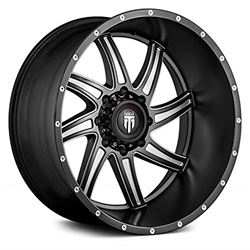 Picture of AMERICAN TRUXX AT162-24450M-76 AT162-241443M AMERICAN TRUXX VORTEX AT162 SATIN BLACK MILLED 24X14 5-150 -76MM 110.3MM