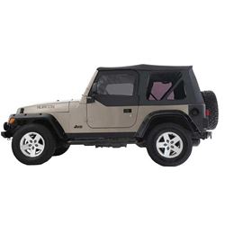 Picture of King 4WD 14010135T Replacement Soft Top With Tinted Upper Doors - Black Diamond - TJ