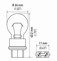 Picture of Hella 3157TB Hella 3157tb Standard Series Incandescent Miniature Light Bulb