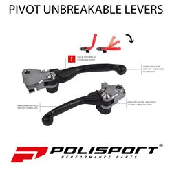 Picture of Polisport 8487200033 Pivot Unbreakable Levers with APT Technology - CNC Aluminum - 3 Fingers - Clutch & Brake