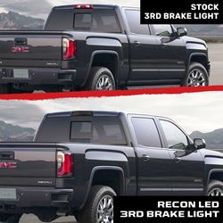 Picture of Recon 264128BKS Fits 2014-2018 Sierra & Silverado 1500/2500/3500 (3rd GEN) Ultra High Power Scanning Red LED 3rd Brake Light with High Power CREE XML White LED Cargo Lights - Smoked Lens