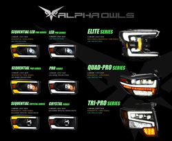 Picture of Alpha Owls 8707449 Full LED Projector Headlights With Switchback Sequential LED Light Bar & Startup Light - Chrome Amber Fits 2004-2008 Ford F150 / 2006-2008 Lincoln Mark LT