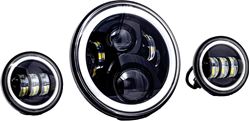Picture of Letric Lighting LLC-ILHK-7BH Letric Lighting Co  7in. Premium LED Kit with Full-Halo for Compatible with Indian - Black