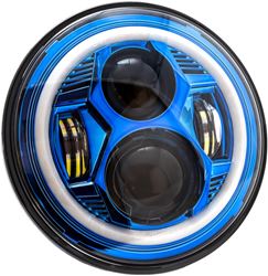 Picture of Letric Lighting LLC-CC-7B 7in. Color Collection Wide-Array LED Headlight with Full-HALO - Blue