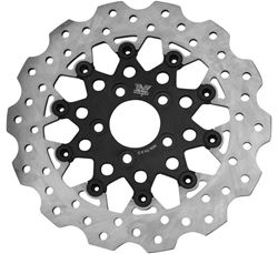 Picture of Twin Power 666849  84-17 Big Twin Exc 08-17 FLH FLT Rear 11.5 Scalloped Floating Rotor Black Mesh