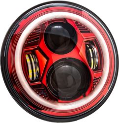 Picture of Letric Lighting LLC-CC-7R 7in. Color Collection Wide-Array LED Headlight with Full-HALO - Red