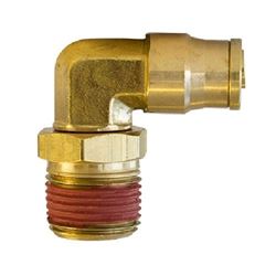 Picture of Tectran PL1369-4B Push Lock Fitting Swivel Male Elbow (Brass D.O.T. for Nylon Tubing, 1/4" Tube Size, 1/4" Pipe Thread, Pack of 10)