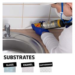 Picture of Sika 432062 sil-GP Black General Purpose Acetoxy Silicone Sealant 295ml Cartridge