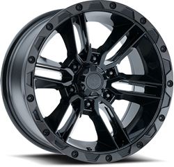 Picture of American Outlaw Wheels 100074 Railcar Gloss Black w/ Machined Edge Black Tint