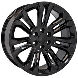 Picture of OE Wheels 9510977 22" Replica Wheel Cv43 Fits Chevrolet Silverado Rim 22x9 Black Wheel