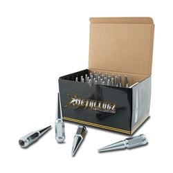 Picture of Metal Lugz 7004K8 Metal Lugz - Spiked Lugz - Chrome 14x1.5 thread 4.4" overall length kit contains 32 Lugs & 1 Key