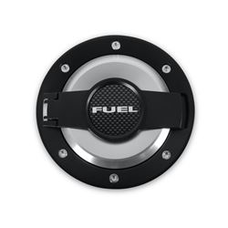 Picture of Drake Muscle Cars Mo-210001 Black/silver Billet Aluminum Fuel Door