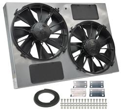 Picture of Derale Performance 16927 Designed For Primary Cooling;powder Coated Steel Shroud With Stator Flow Directors;high Output 300 Watt Motors;4000 Cfm;ultra-Quiet Patented Skewed Blade Design;multiple Mounting Options;puller (engine Side) Applications Only;fan Kit Includes Complete Mou