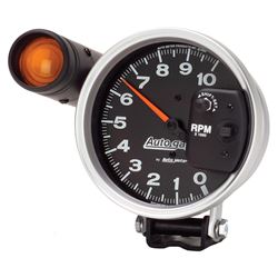 Picture of AutoMeter 233904 Gauge, Tachometer, 5" , 10k Rpm, Pedestal W/ Ext. Shift-Lite, Black, Auto Gage
