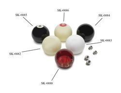 Picture of Lokar SK-6883 Auto Transmission Shifter Knob; For Lokar Shifter Knob Adapter;
2.25 In.; Nuts And Insets Are 3/8 In. X 16 And 3/8 In. X 24; Plain
white;