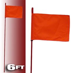 Picture of FireStik Antenna Company F6-RED-8120R FIRESTIK F6-RED-8120R Red Fire Stick W/orange Safety Flag - 6ft