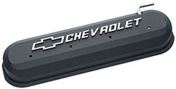 Picture of Proform Parts 141-262 Engine Valve Covers; Slant-Edge Style; Die Cast; Black W/bowtie Logo; Ls Engines