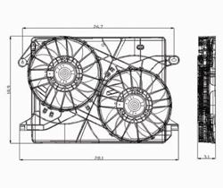Picture of TYC 621160 Dual Radiator and Condenser Fan Assembly
