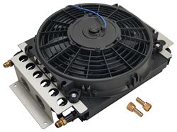 Picture of Derale Performance 13700 Mounts Anywhere Space Permits;electric Fan Supplies Optimum Airflow;dramatically Extends Engine And Transmission Life;16 Pass Tube & Fin Cooler;clear Anodized Aluminum Shroud;650 Cfm Reversible Tornado Electric Fan;-6an Inlet Size;cooler Assembly Includes