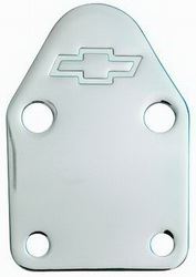 Picture of Proform Parts 141-210 Fuel Pump Block-Off Plate; Chrome With Bowtie Logo; Fits Sb Chevy V8 Engines