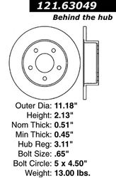 Picture of Centric 121.63049 Rambler Brake Disc