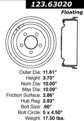 Picture of Centric 123.63020  Brake Drum