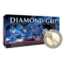 Picture of Micro Flex MF-300-S Diamond Grip Powder-Free Latex Examination Gloves, Natural, Small