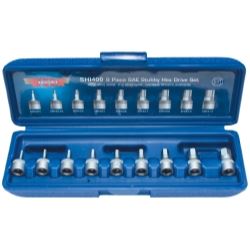 Picture of VIMTools SHI400 9 Piece 1/4" Drive SAE 3/32" - 3/8" Stubby Hex Bit Set