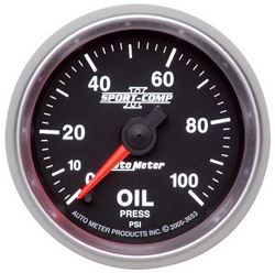 Picture of AutoMeter 3653 Gauge, Oil Pressure, 2 1/16in, 100psi, Digital Stepper Motor, Sport-Comp Ii