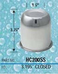Picture of Gorilla Automotive HC200SS Push Thru Hub Cover Closed End 3.195" Wheel Bore Polished Stainless Bulk HC200SS