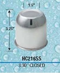 Picture of Gorilla Automotive HC216SS Push Through Hub Cover Closed End 3.3 OD Polished Stainless Steel Bulk HC216SS