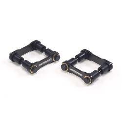 Picture of Hotchkis Performance 17367 Dodge Chrysler Plymouth Heavy Duty Shackle Kit For Mopar Leaf Spring Cars By Hotchkis. Replaces Old Leaf Spring Shackles With Heavy Duty Shackles Made From .250 In. Steel Finished In Gloss Black With 1 In. Leaf Spring Bushings.