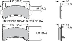 Picture of Performance Friction 0154-97-14-44 Brake Pads Metric GM